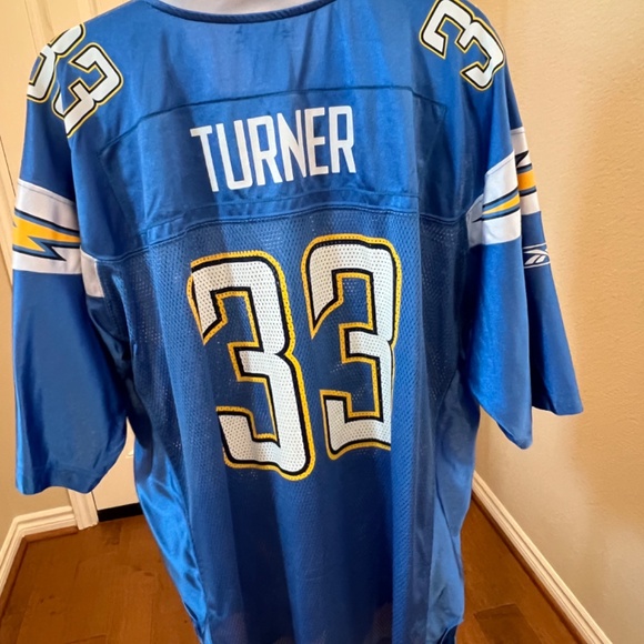 RBK Chargers NFL Authentic Home Jersey #33 Turner Size XL/EG/TG - Picture 3 of 3